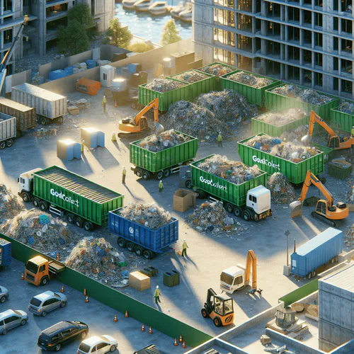 GoodCollect Container mieten auf Großbaustelle – Abfallcontainer für Bauschutt, Sperrmüll und Recycling