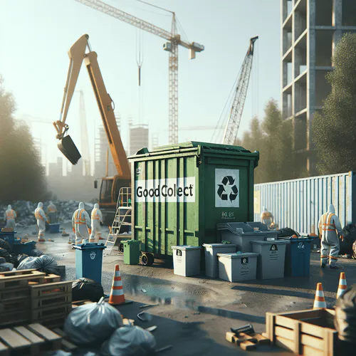 GoodCollect Abfallcontainer auf Baustelle – Baucontainer mieten für Mischabfall und Recycling